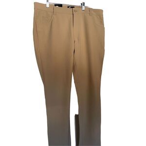 New Zyia Active Men's Khaki Office Athletic Chino Hybrid Tapered Pants Size XL
